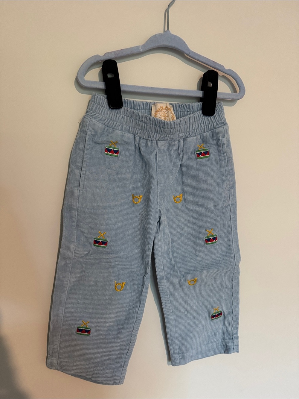 TBBC Light Blue Embroidered Corduroy Sheffield Kids Pants 2T